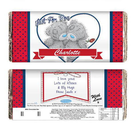 Personalised Me to You Love Heart Couple 100g Chocolate  Bar Extra Image 2